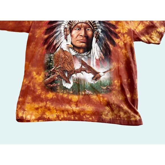 Vintage ROCK EAGLE Tie Dye Native American 90s 00s Y2K T Shirt Tee Size Large - Picture 3 of 8